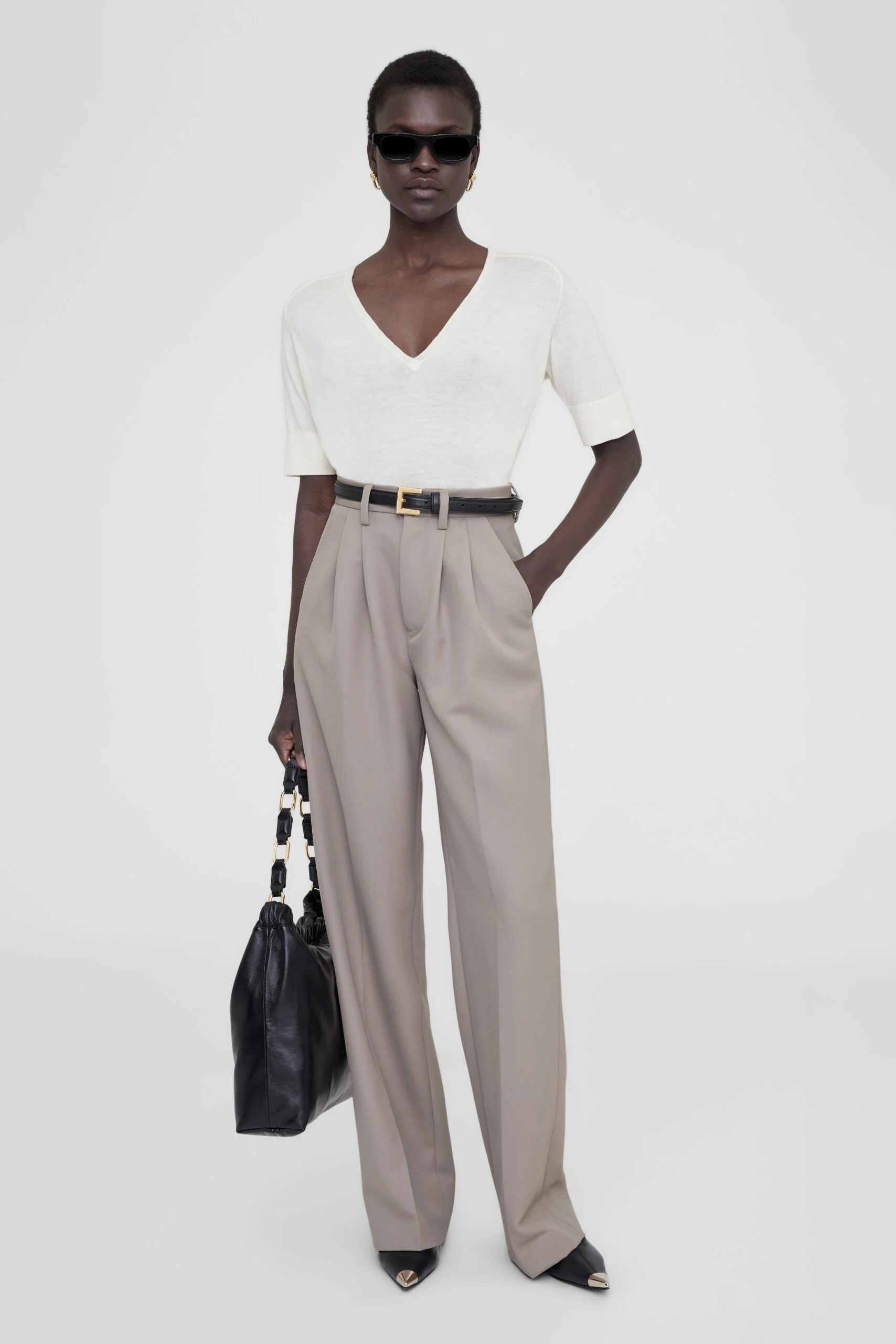 ANINE BING . Pantalon Carrie taupe – Image 3