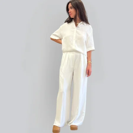 ANINE BING - Pantalon Lou Ivoire