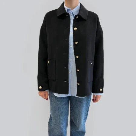 ANINE BING - Veste Luca noire en laine‑cachemire