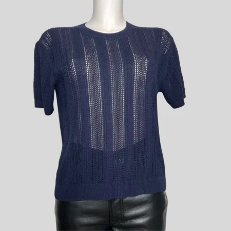 BOMPARD - Pull Col Rond Pointelle Marine