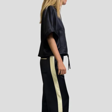 MARGAUX LONNBERG - Chemise Isha Navy Satin