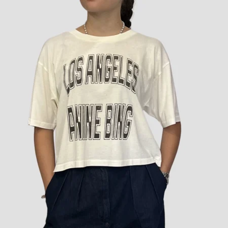 t-shirt cropped Anine Bing crème