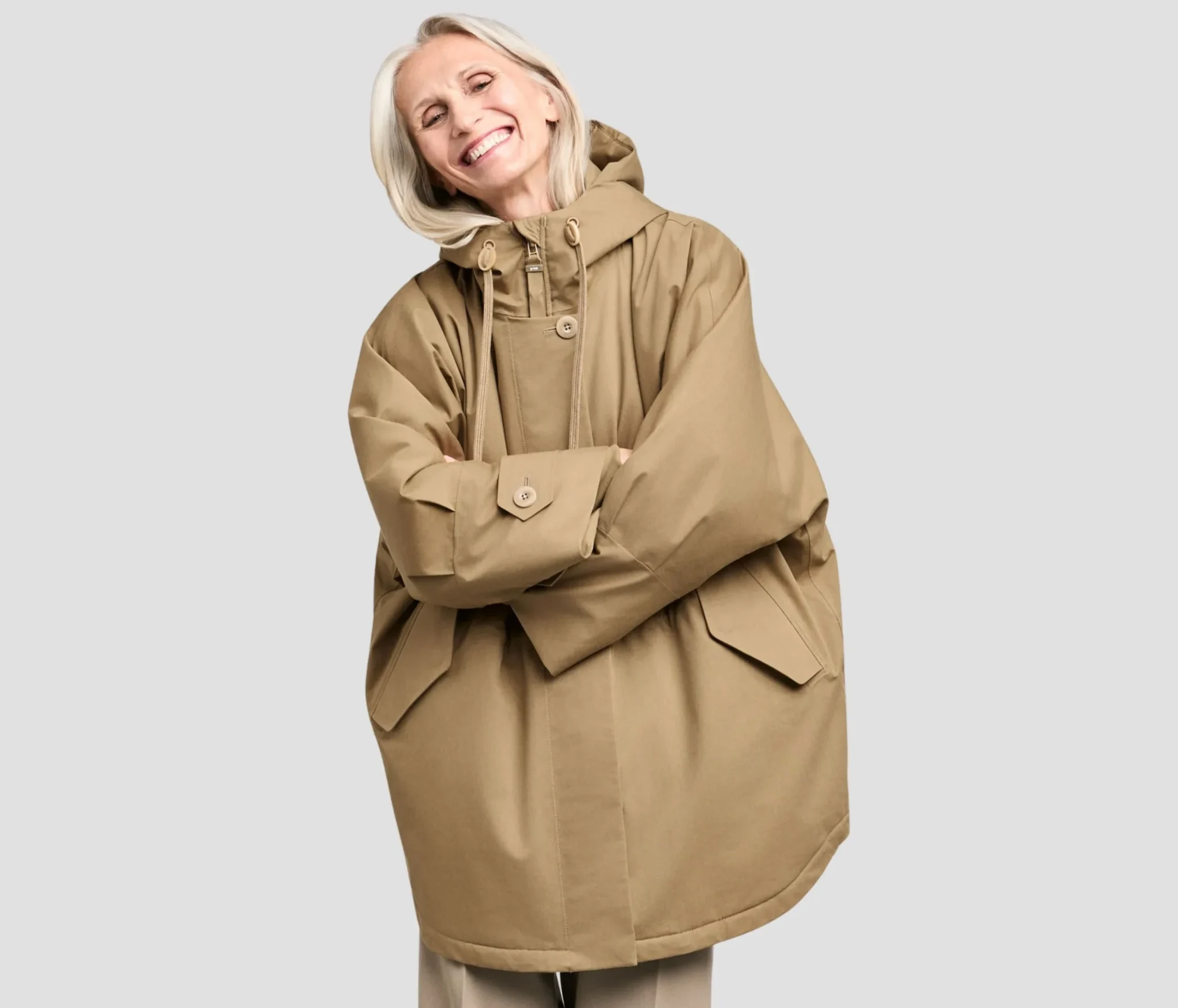 Manteau technique femme G-LAB : parka FELI Dark Sand à capuche
